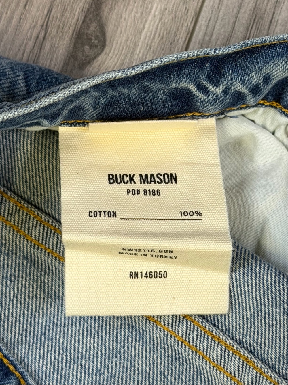 Buck Mason Ridge Twill Jet Set Jeans High Rise Wide Leg Denim Size 26 NEW - Picture 9 of 10